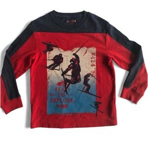 Cat & Jack Long Sleeve Ski Shirt Red & Blue Boys Size 4/5